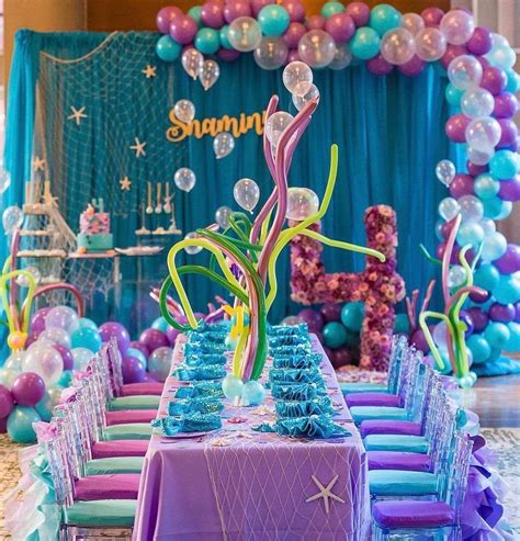 cumpleaños de sirena|decoraciones para fiesta de sirena.